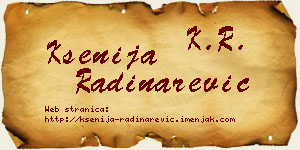 Ksenija Radinarević vizit kartica